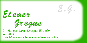 elemer gregus business card